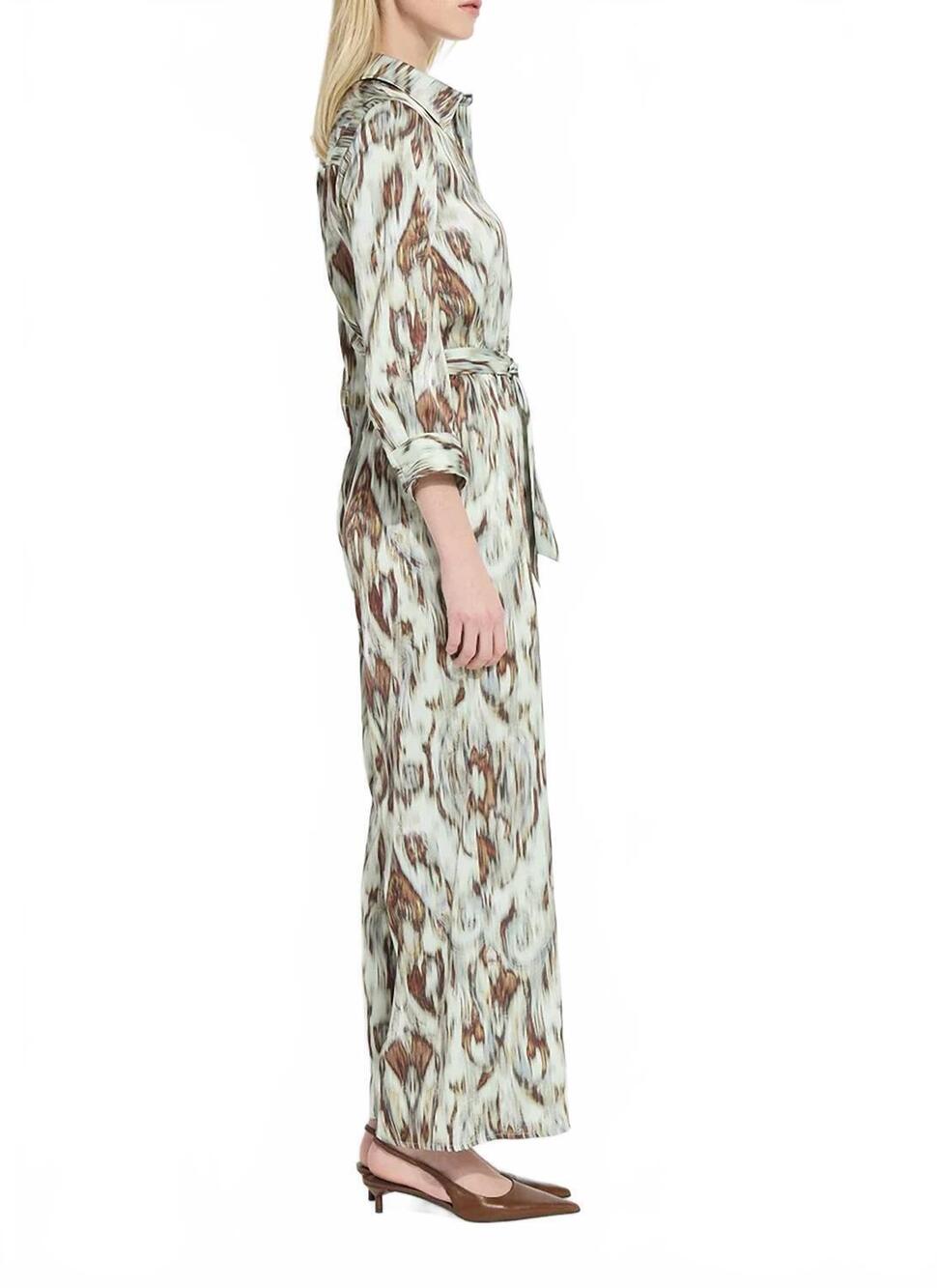 NEW LYSSE dahlia belted satin pantsuit in woodland paisley - Picture 3 of 6